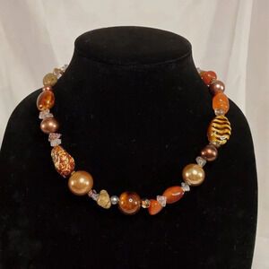 Vintage Napier Necklace Boho Chunky Beaded Adjustable Signed